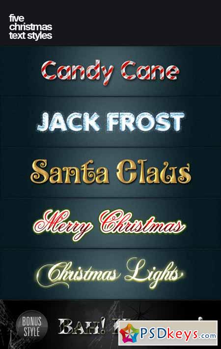 Five Christmas text styles 138401