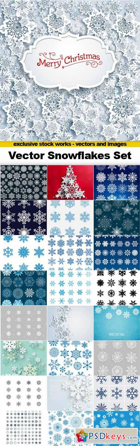 Vector Snowflakes Set - 25xEPS