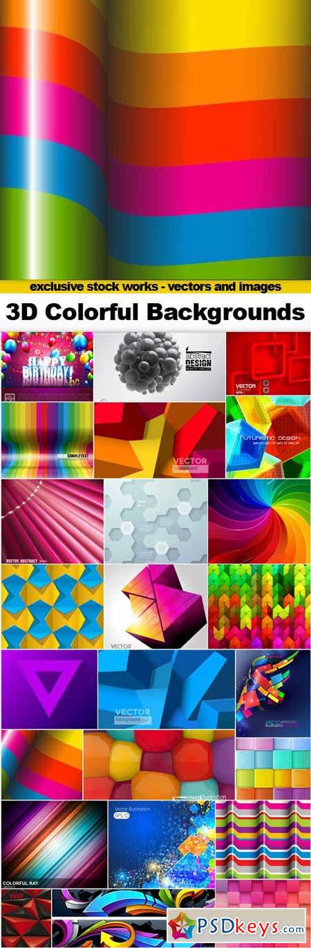 3D Colorful Backgrounds - 25xEPS