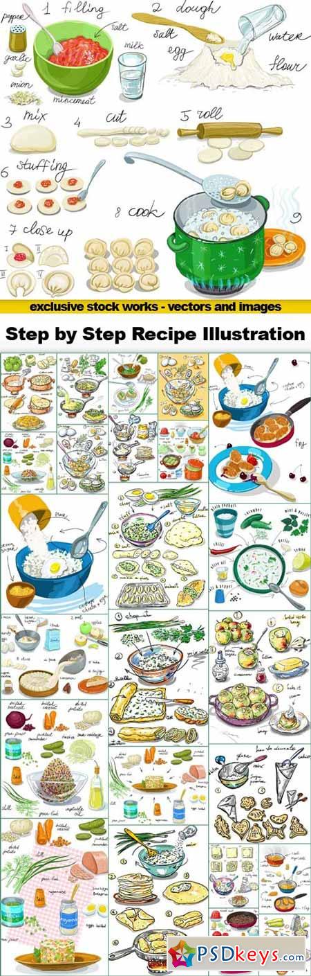 Step by Step Recipe Illustrations - 25xEPS
