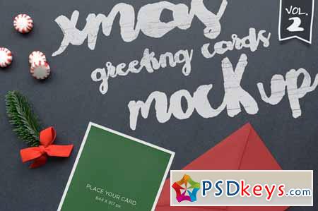 Xmas Greeting Cards Mockup Vol. 2 127660