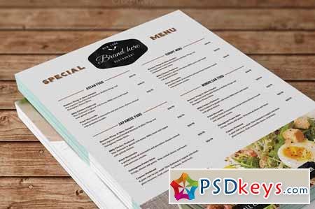 Vintage Food Menu 53008