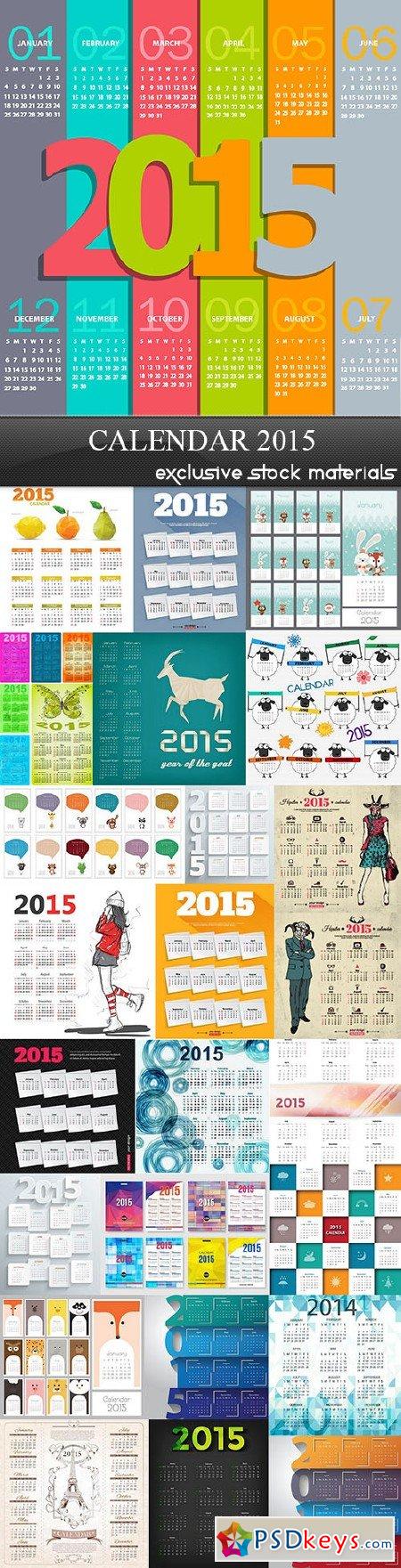 Calendar 2015 - Vector Collection 25xEPS