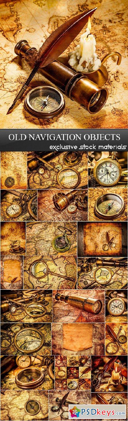 Old Navigation Objects, Maps, Compasses, Sextants 25xUHQ JPEG