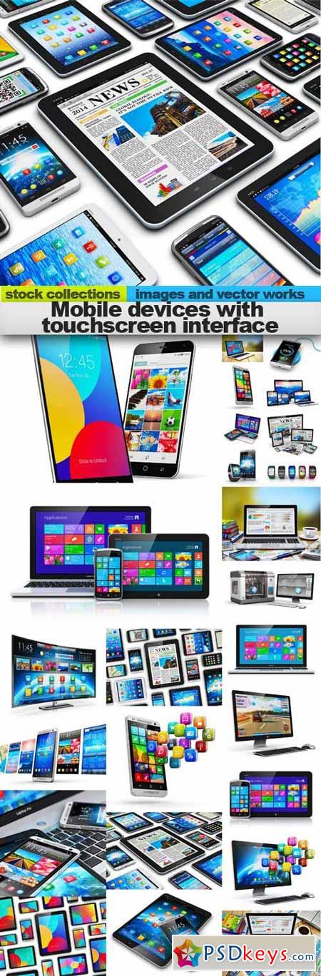 Mobile devices with touchscreen interface 25 x UHQ JPEG