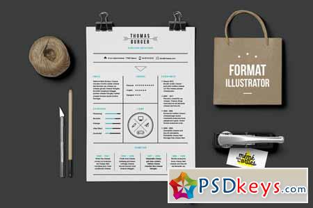 CV, Resume template Illustrator 92841