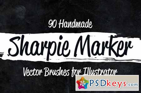 90 Sharpie Marker Vector Brushes 68559