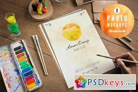 Sketched and painted artwork mockups 127106