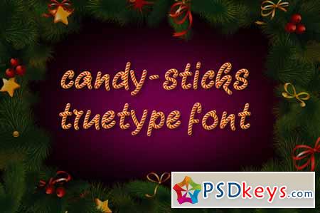 Candy-Sticks TrueType Font 110063
