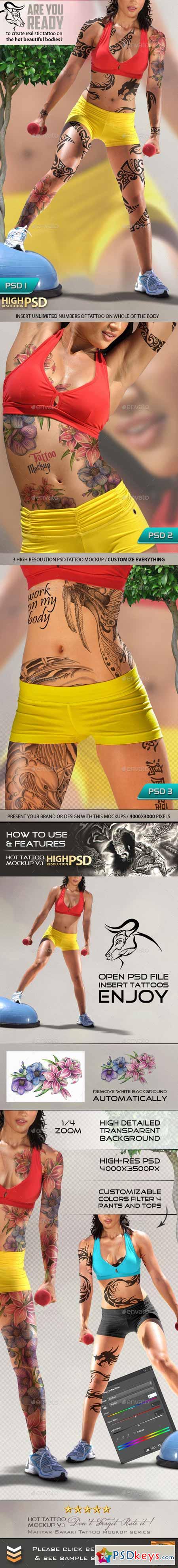 Hot tattoo on beautiful bodies Mockup V.1 9688938
