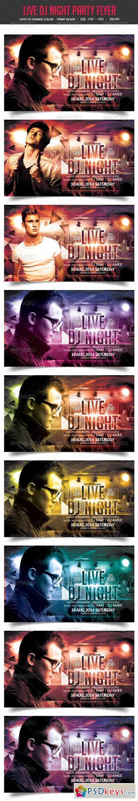 Live DJ Night Party Flyer 8565142