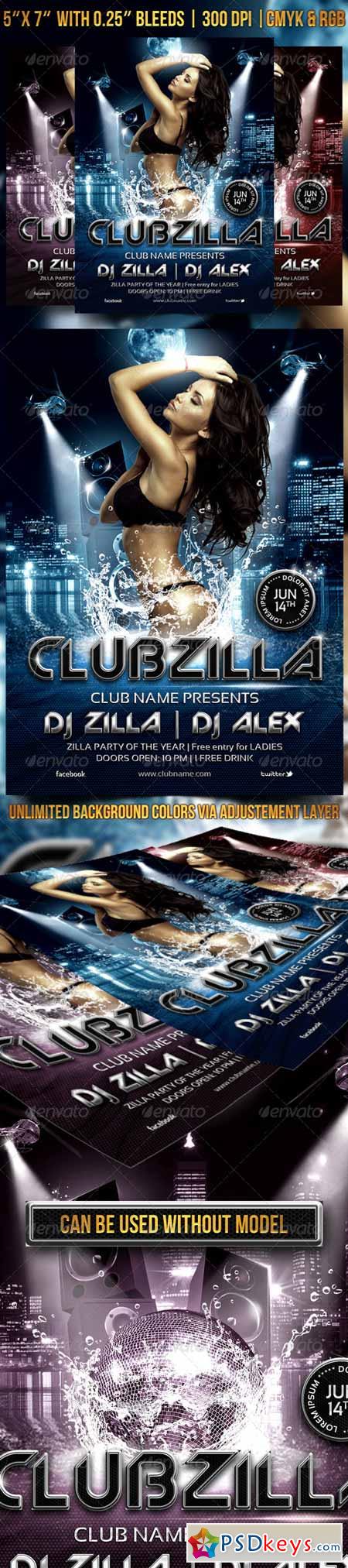 Clubzilla Party Flyer 7027399