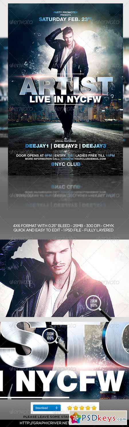 House Music DJ Flyer Template 6840870