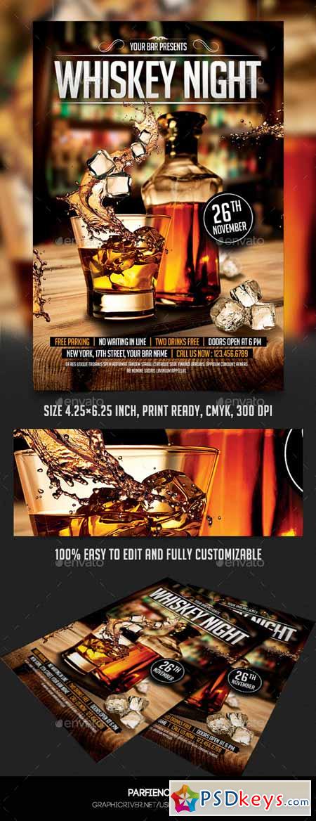 Whiskey Night Flyer Template 8937625