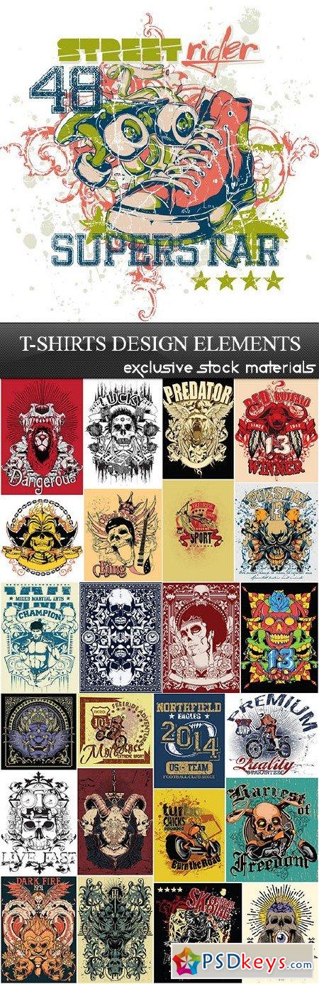 T-Shirts Design Elements 25xEPS
