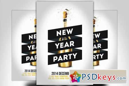 Minimal New Year Party Flyer 116530