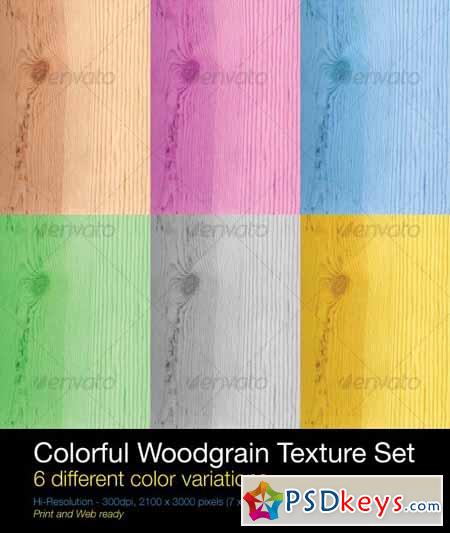 Colorful Woodgrain Texture Set 124348
