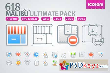 618 icons in Malibu Ultimate Pack 1137