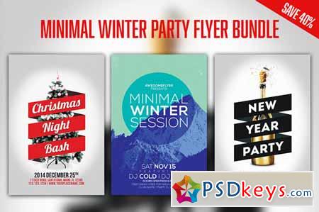 Minimal Winter Party Flyer Bundle 130304