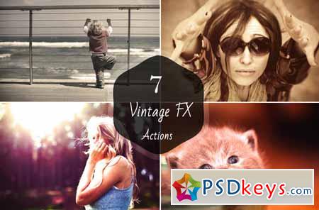 7 Vintage FX Photoshop Actions 12546