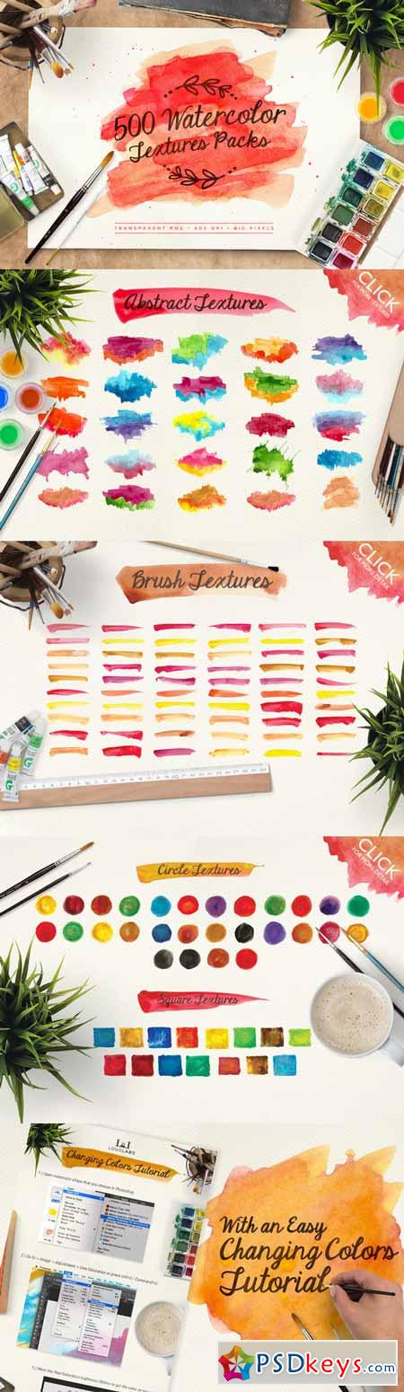 500 Watercolor Textures Packs 110266