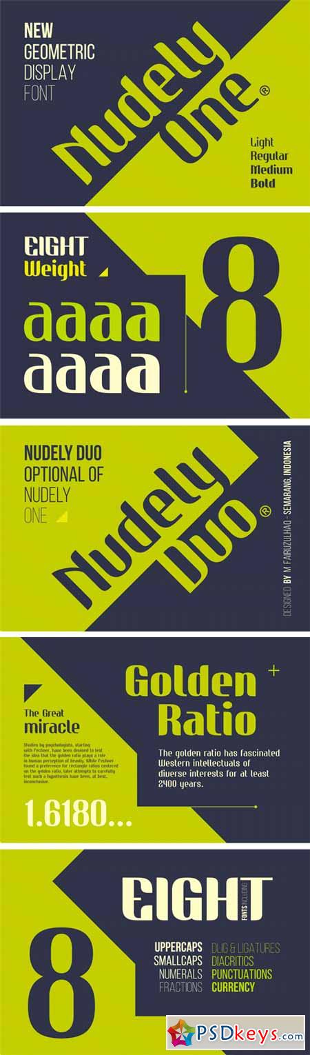 Nudely Font Family - 8 Fonts $40