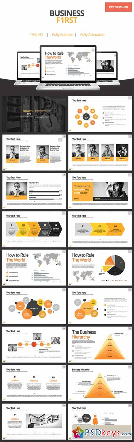 Business First - Powerpoint Template 85622