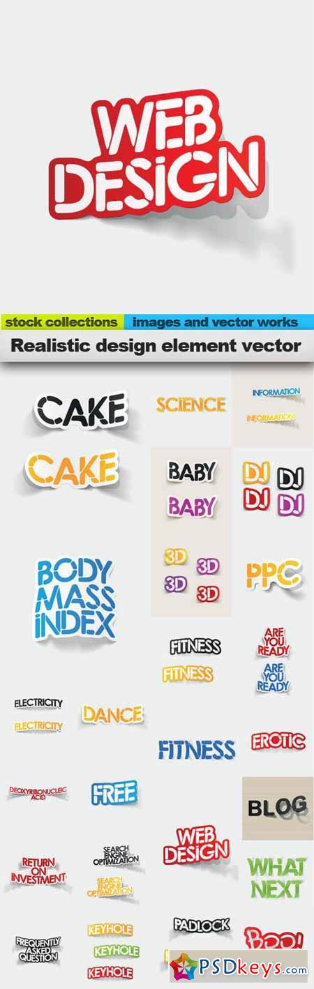 Realistic design element vector 25 x EPS