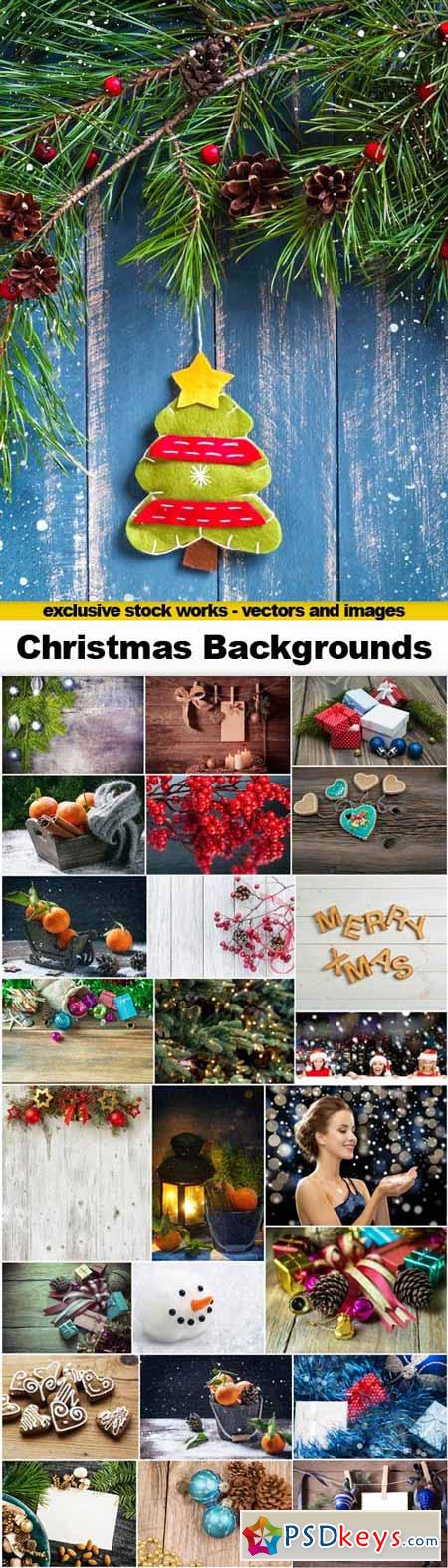Merry Christmas Backgrounds - 25x JPEG