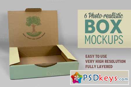 6 Photorealistic Box Mockups V.3 136947