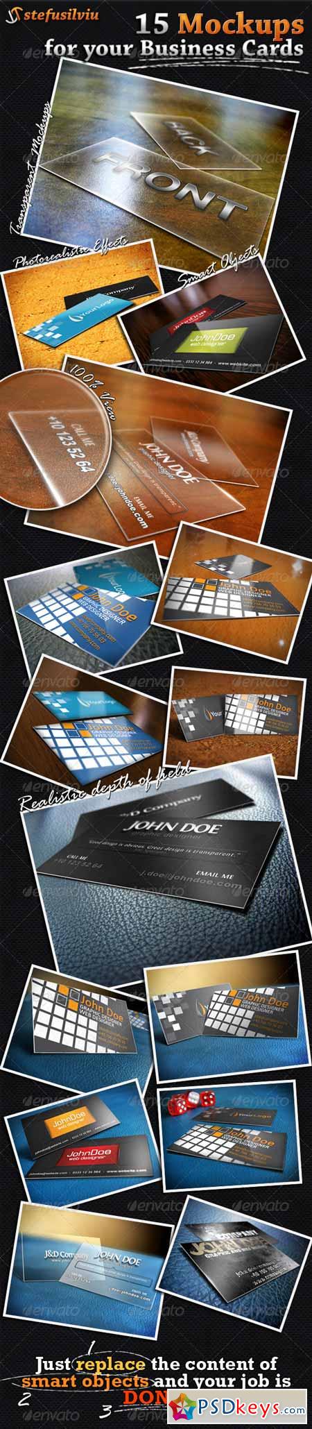 15 Realistic Business Card Mockups 944086