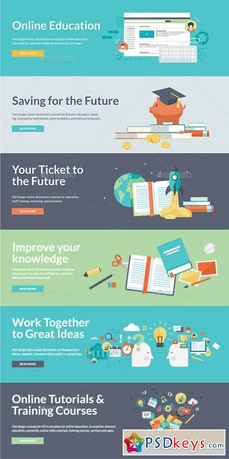 Flat Design Concepts for Online Education 9257365