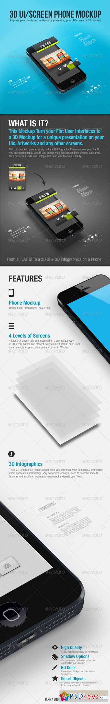 3D UI Screen Phone Mockup 4360799