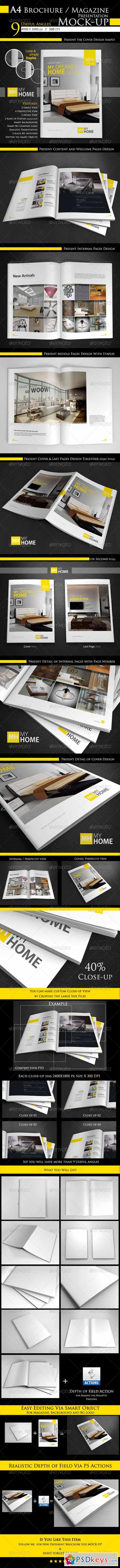 Photorealistic A4 Brochure Magazine Mock-Up 4757354