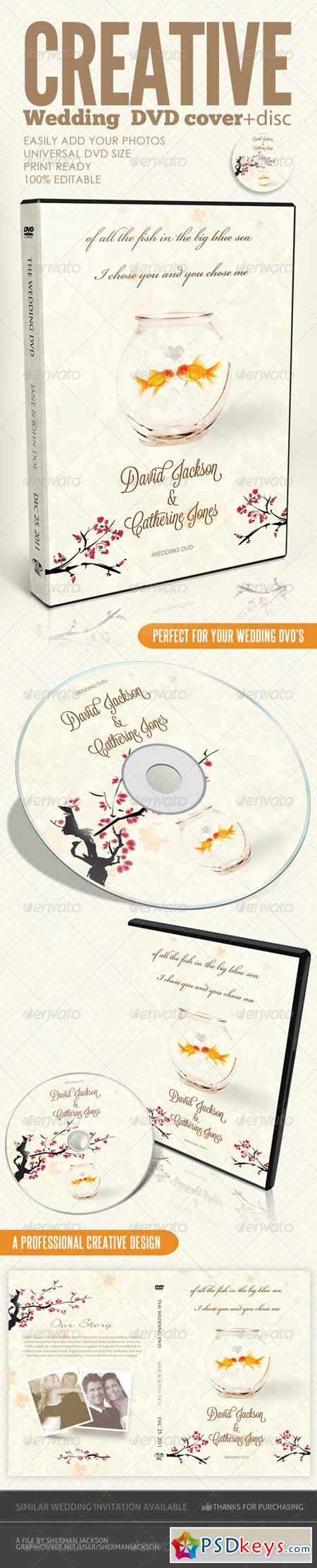 Creative Wedding DVD & Disc Label Artwork PSD 3218991