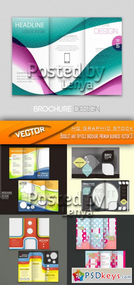 Booklet and tri-fold brochure premium business vector 31