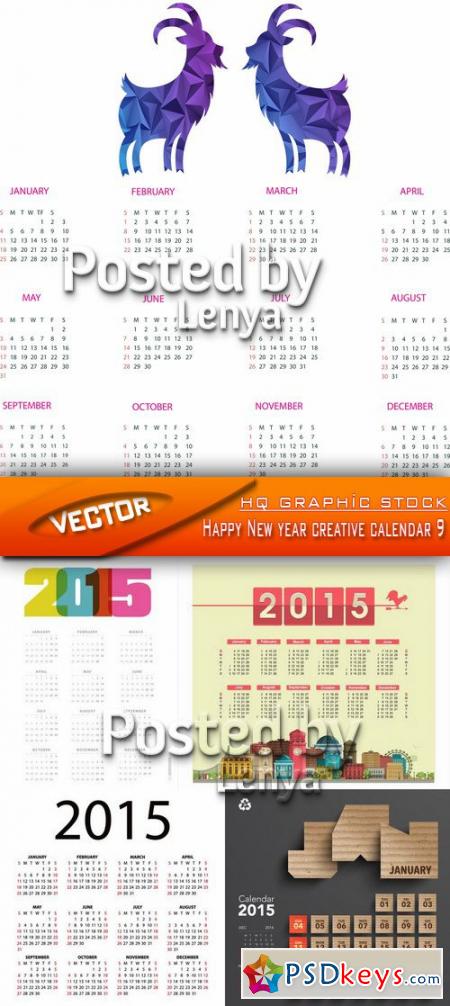 Happy New year creative calendar 9