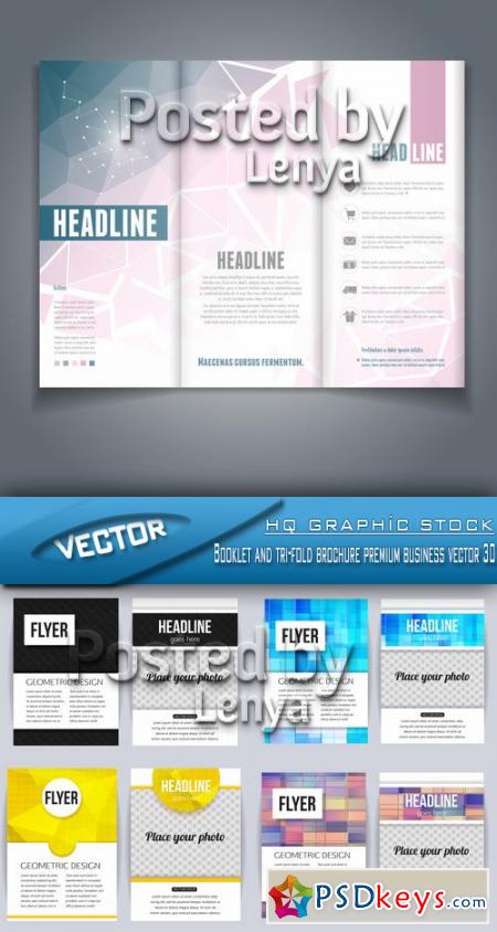 Booklet and tri-fold brochure premium business vector 30