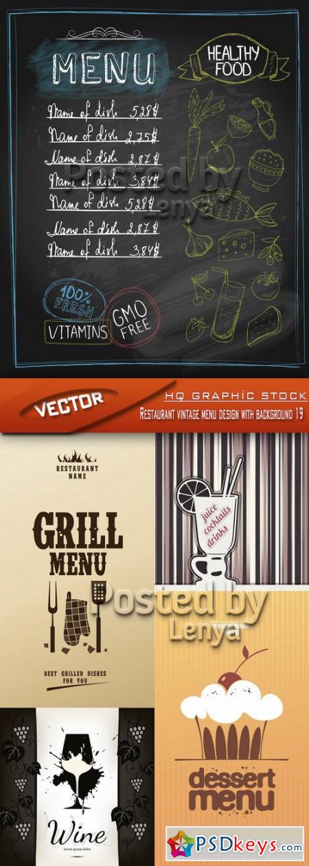 Restaurant vintage menu design with background 19 » Free Download