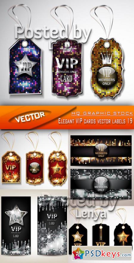 Elegant VIP cards vector labels 19
