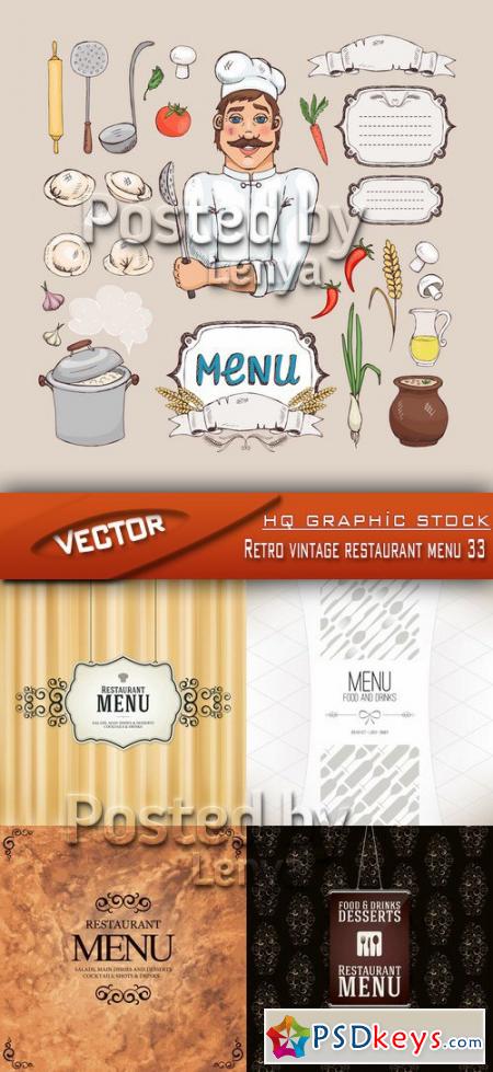 Retro vintage restaurant menu 33