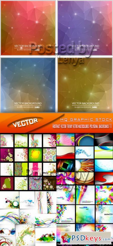 Abstract vector trendy retro multicolored polygonal backrounds 11