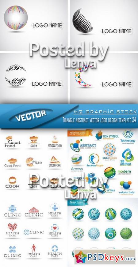 Triangle abstract vector logo design template 24