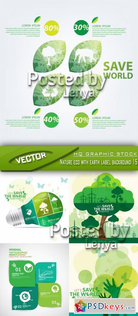 Stock Vector - Nature eco with earth label backround 15