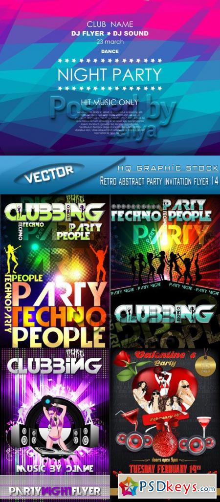 Stock Vector - Retro abstract party invitation flyer 14