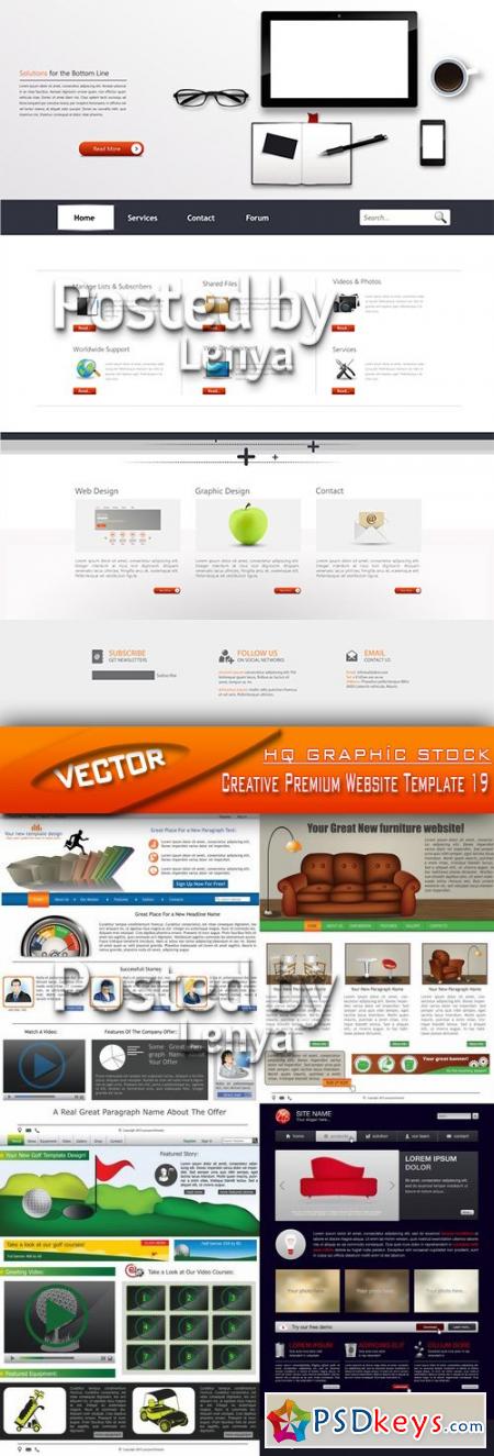 Stock Vector Creative Premium Website Template 19 Free Download