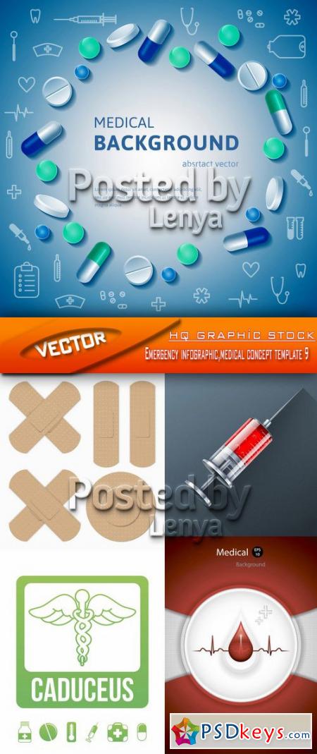 Stock Vector - Emergency infographic,medical concept template 9