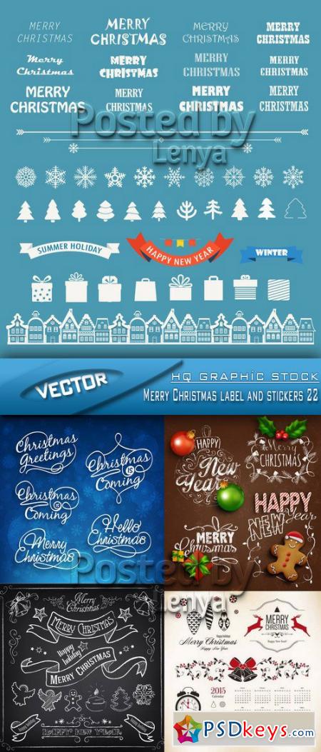 Stock Vector - Merry Christmas label and stickers 22