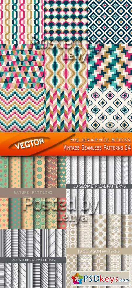 Stock Vector - Vintage Seamless Patterns 24
