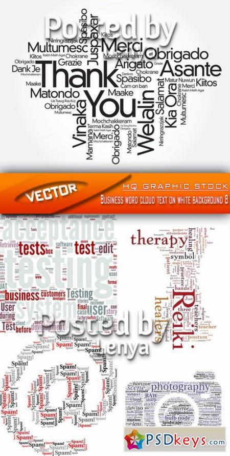 Stock Vector - Business word cloud text on white background 8